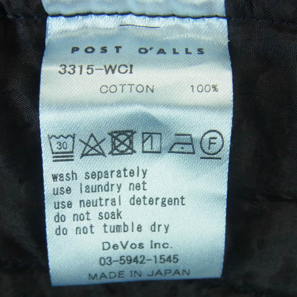 POST OVERALLS ポストオーバーオールズ 3315-WCI E-Z Lax 4 widewale cords indigo インディゴ コーデュロイ パンツ ネイビー系 L【中古】