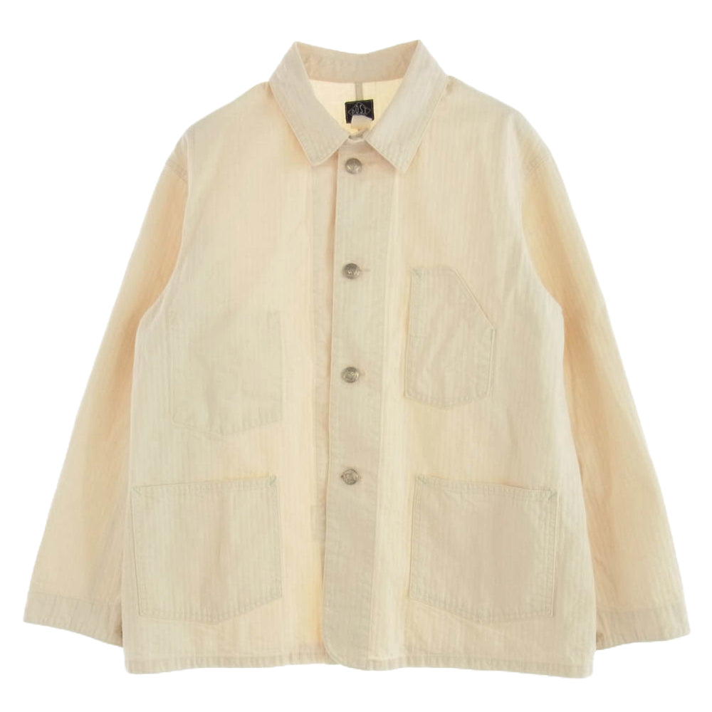 POST OVERALLS ポストオーバーオールズ 24SS 1101-NH No.1 Jacket cotton HBT natural カバーオール ジャケット ベージュ系 L【中古】