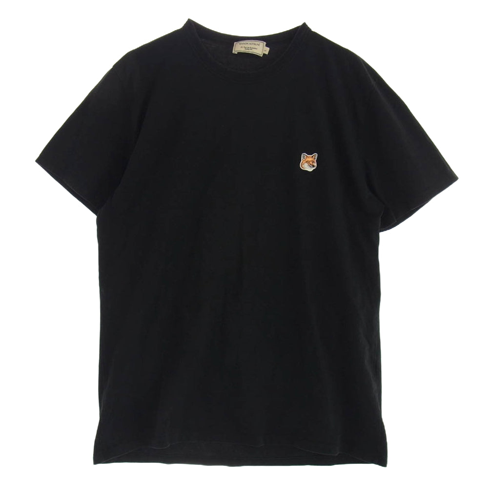 メゾンキツネ FOX LOGO フォックス ロゴ 半袖 Tシャツ カットソー ブラック系 L【中古】
