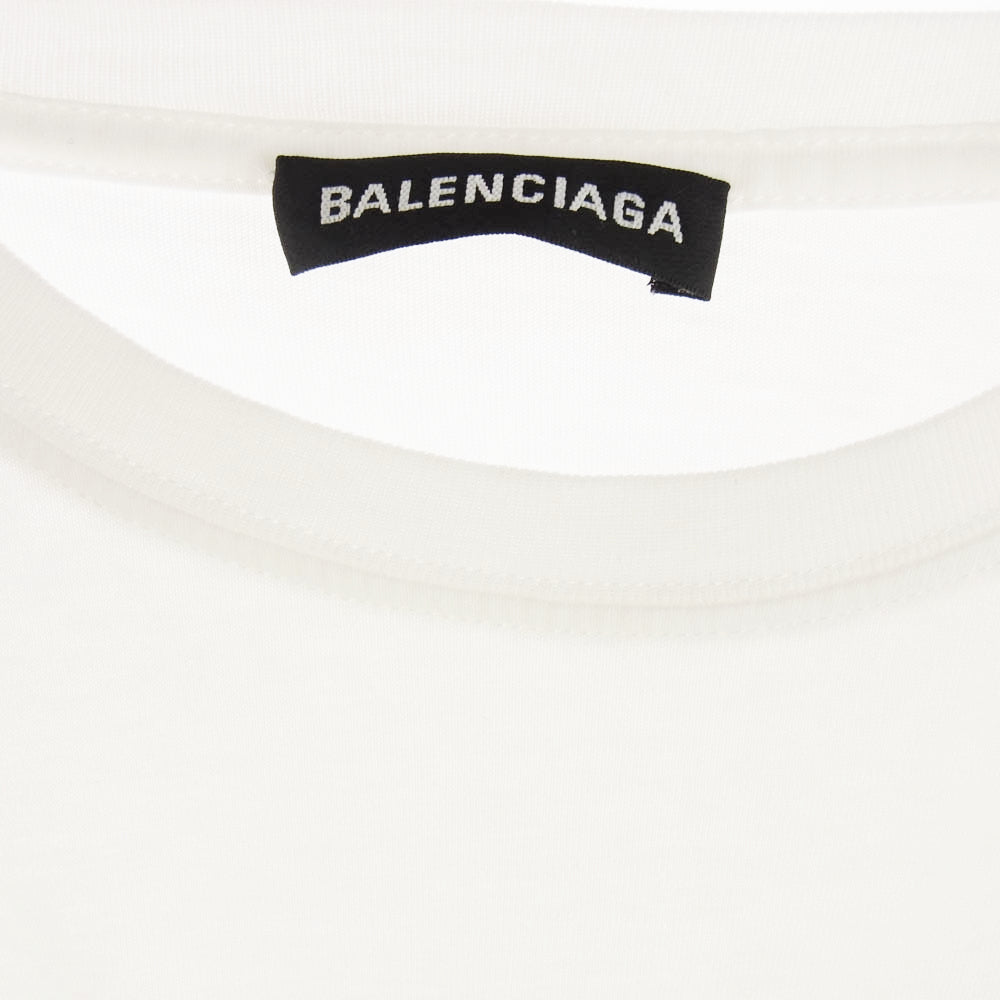 BALENCIAGA バレンシアガ 19SS 556150 TYK23 BB ロゴ プリント 半袖 Tシャツ カットソー ホワイト系 XS【中古】
