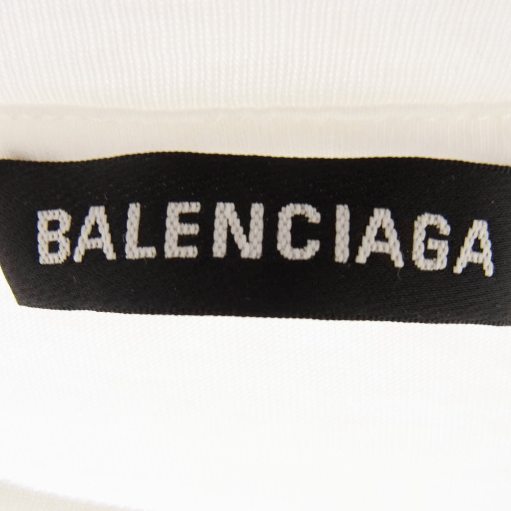 BALENCIAGA バレンシアガ 19SS 556150 TYK23 BB ロゴ プリント 半袖 Tシャツ カットソー ホワイト系 XS【中古】