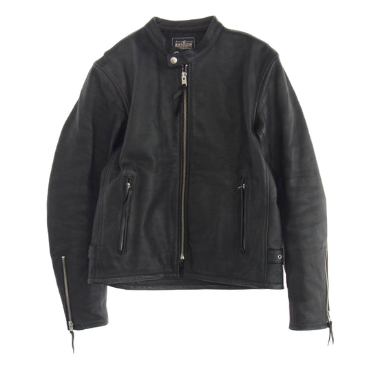 KADOYA カドヤ k's leather シングルライダースジャケット ブラック系 L【中古】