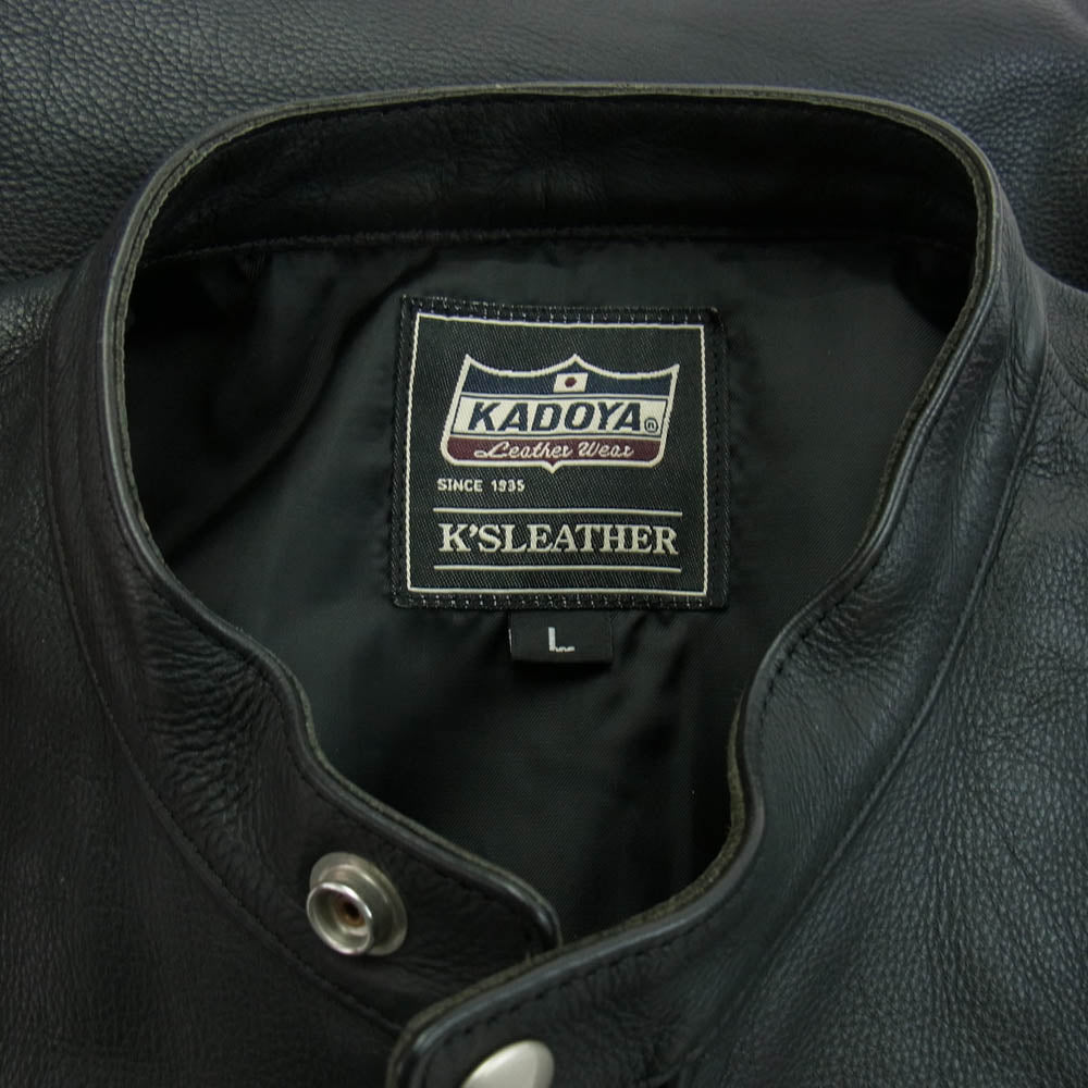 KADOYA カドヤ k's leather シングルライダースジャケット ブラック系 L【中古】
