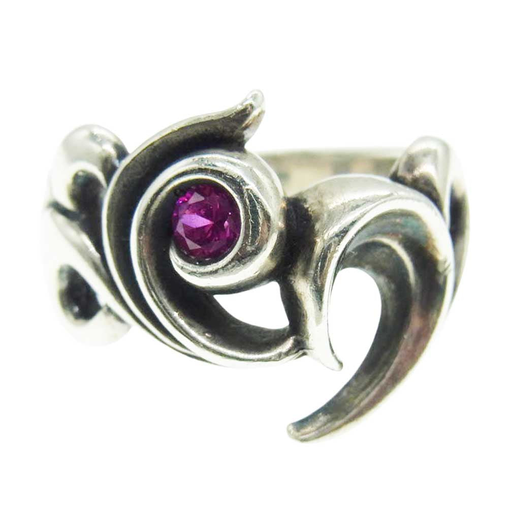 M'S COLLECTION エムズコレクション トライバル ガーネット シルバー リング シルバー系 18号【中古】