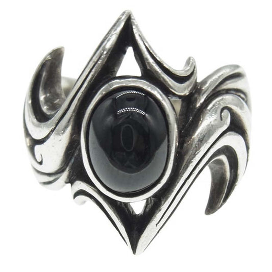 M'S COLLECTION エムズコレクション オニキス ダイオプサイト シルバー リング シルバー系 18.5号【中古】