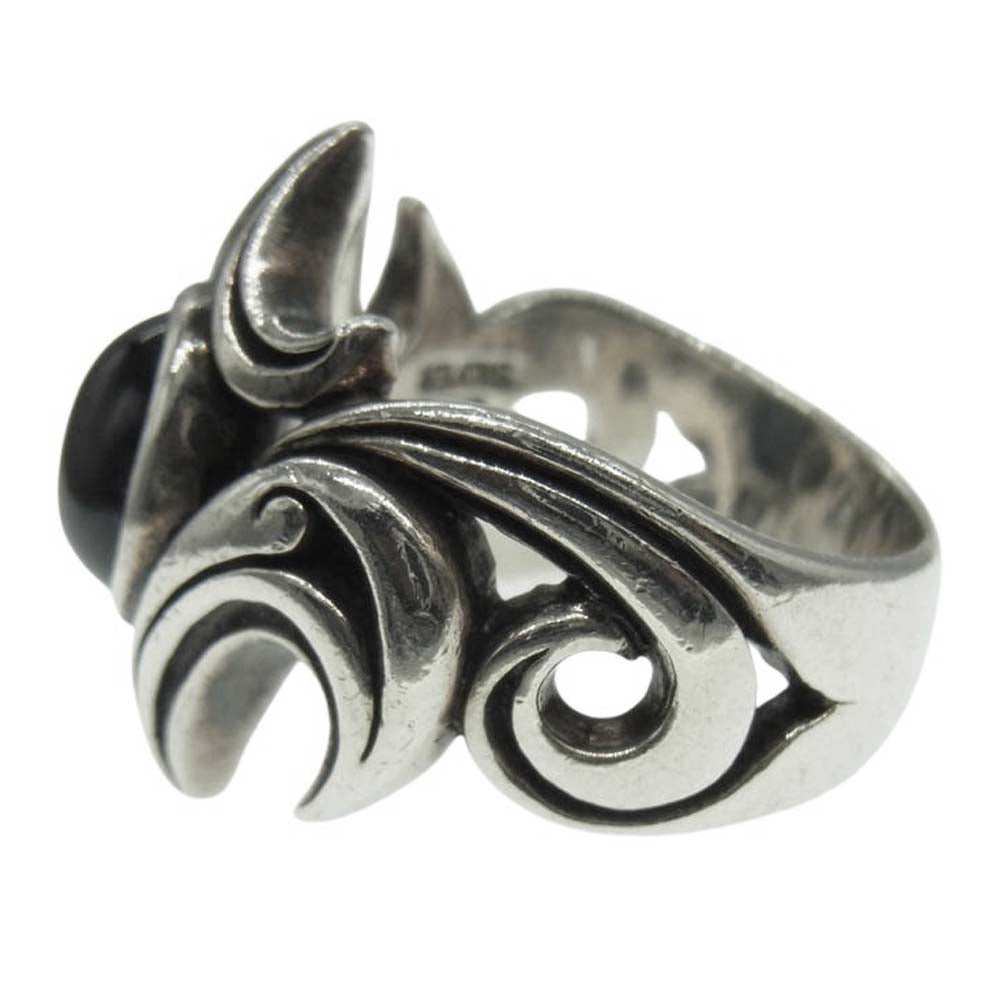 M'S COLLECTION エムズコレクション オニキス ダイオプサイト シルバー リング シルバー系 18.5号【中古】