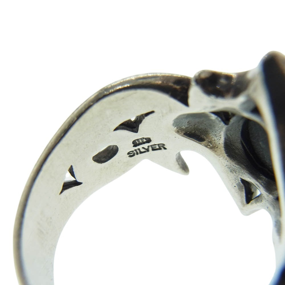 M'S COLLECTION エムズコレクション オニキス ダイオプサイト シルバー リング シルバー系 18.5号【中古】