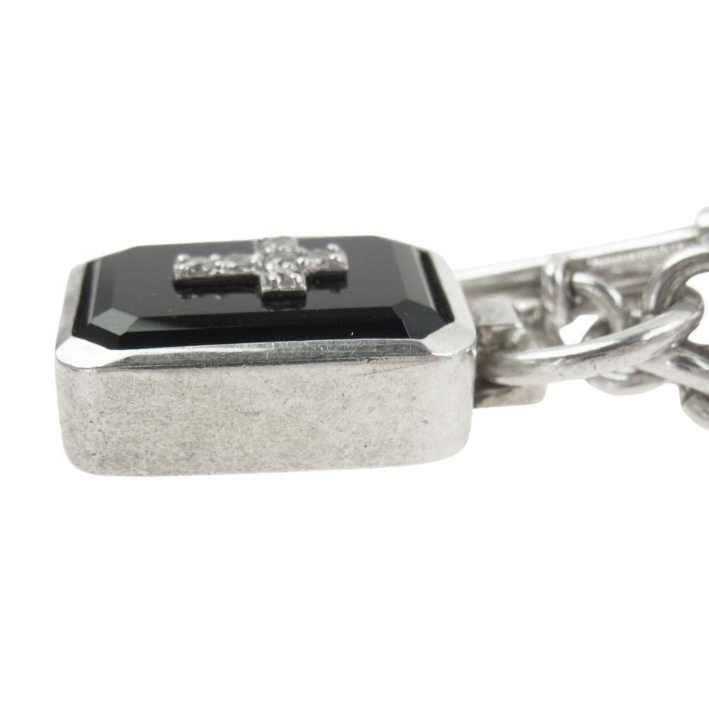 Justin Davis ジャスティンデイビス JNJ115 購入証明書付属 EMINEM エミネム ダイヤモンド オニキス ネックレス シルバー系【中古】