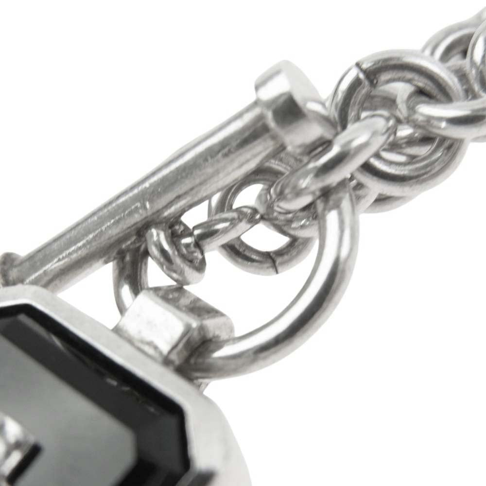 Justin Davis ジャスティンデイビス JNJ115 購入証明書付属 EMINEM エミネム ダイヤモンド オニキス ネックレス シルバー系【中古】