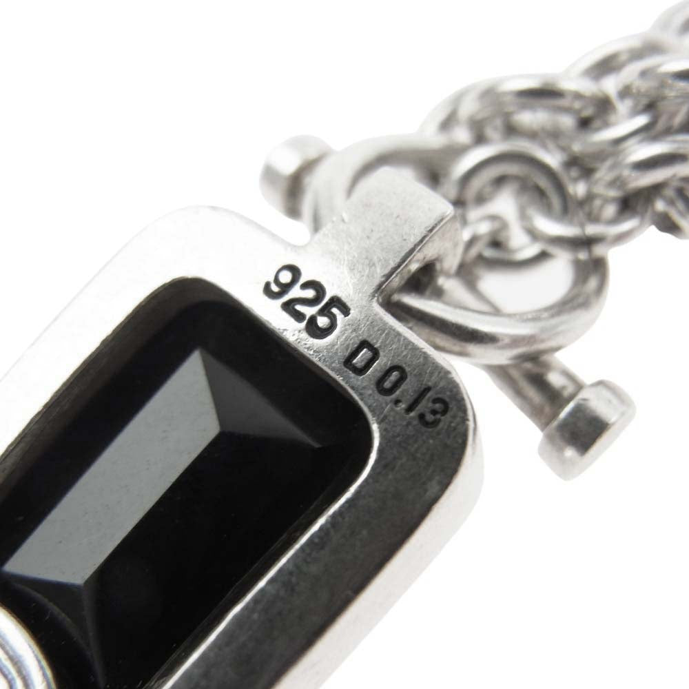 Justin Davis ジャスティンデイビス JNJ115 購入証明書付属 EMINEM エミネム ダイヤモンド オニキス ネックレス シルバー系【中古】