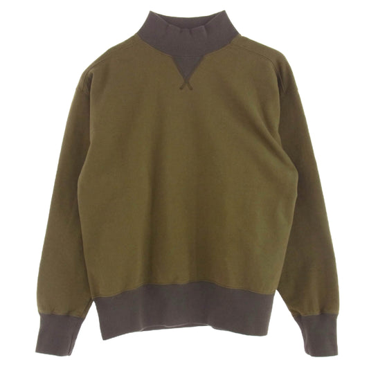 Nigel Cabourn ナイジェルケーボン 8049-00-20001 HIGH NECK SHIRT ハイネック スウェット シャツ トレーナー モスグリーン系 46【中古】