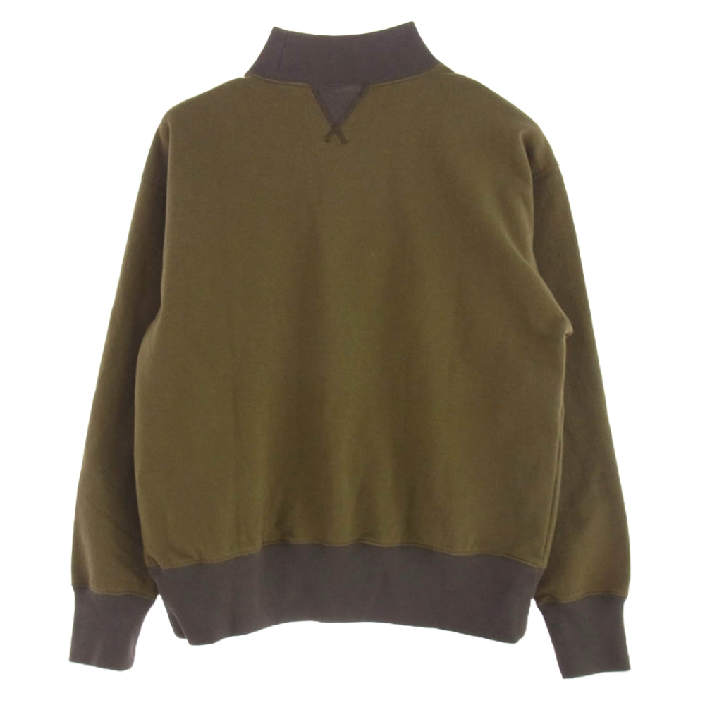 Nigel Cabourn ナイジェルケーボン 8049-00-20001 HIGH NECK SHIRT ハイネック スウェット シャツ トレーナー モスグリーン系 46【中古】