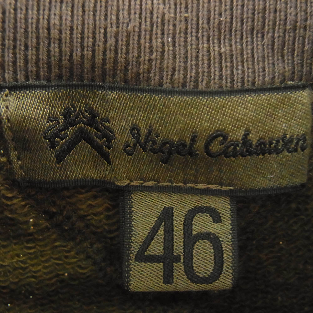 Nigel Cabourn ナイジェルケーボン 8049-00-20001 HIGH NECK SHIRT ハイネック スウェット シャツ トレーナー モスグリーン系 46【中古】