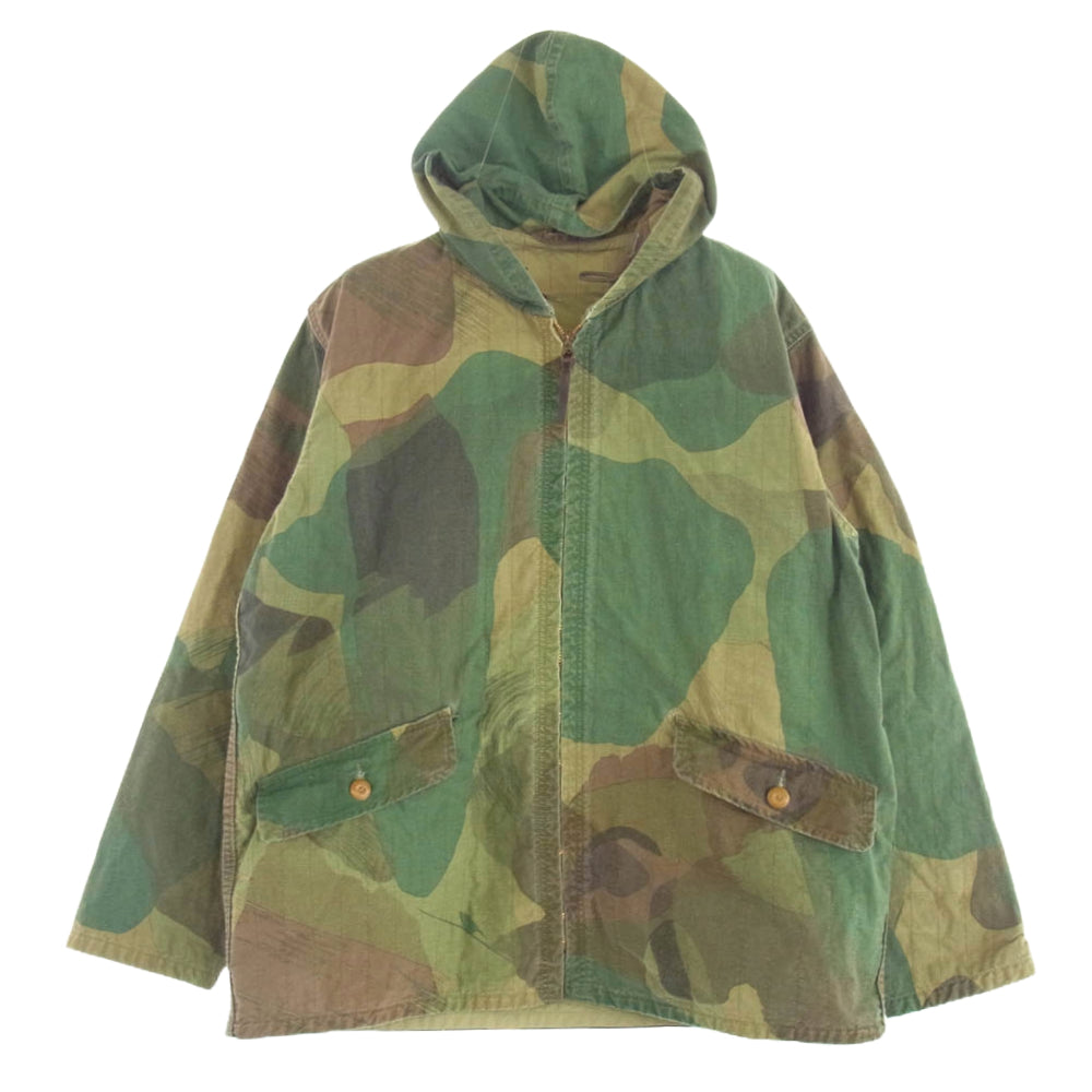 Nigel Cabourn ナイジェルケーボン 8048-00-30007 USMC PARKA カモフラ 迷彩 フード付き リバーシブル ジップアップ ミリタリー ジャケット カーキ系 48【中古】