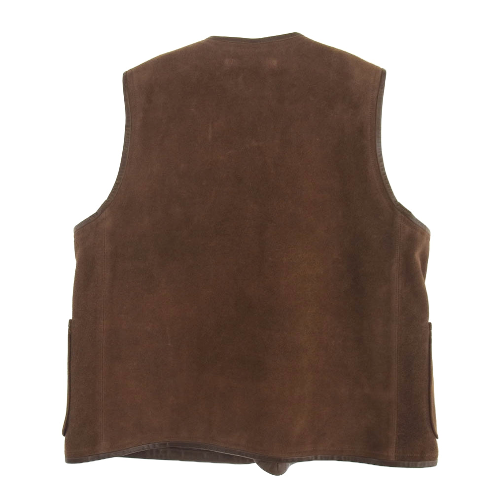 Nigel Cabourn ナイジェルケーボン 8049-00-90000 CAPTAIN VEST  キャプテン ベスト レザー ブラウン系 46【極上美品】【中古】