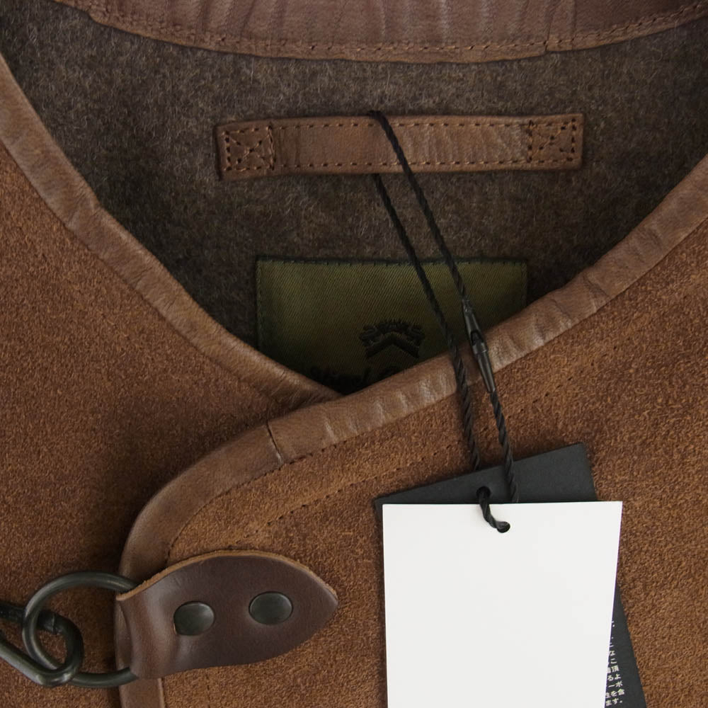 Nigel Cabourn ナイジェルケーボン 8049-00-90000 CAPTAIN VEST  キャプテン ベスト レザー ブラウン系 46【極上美品】【中古】
