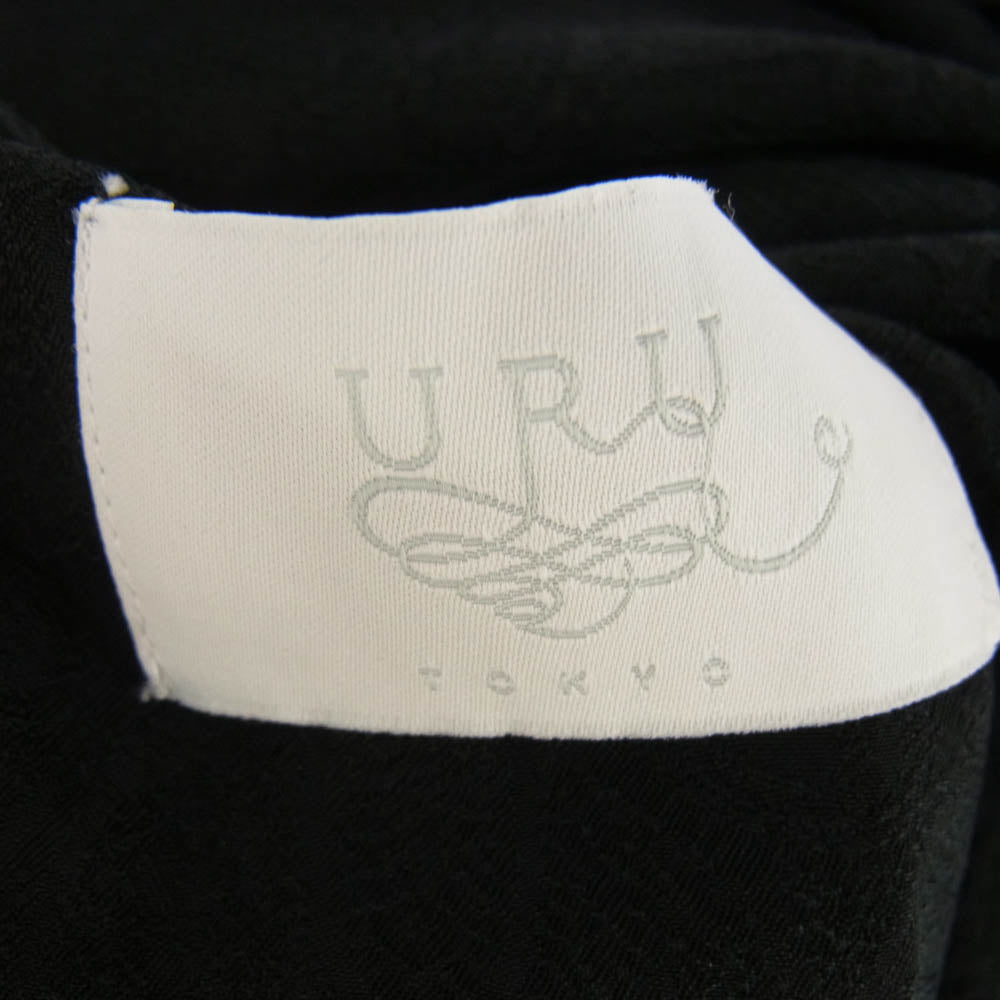 ウル 14SUS03 ペイズリー キュプラ スキッパー プルオーバ― 半袖シャツ ブラック系 SIZE1【中古】