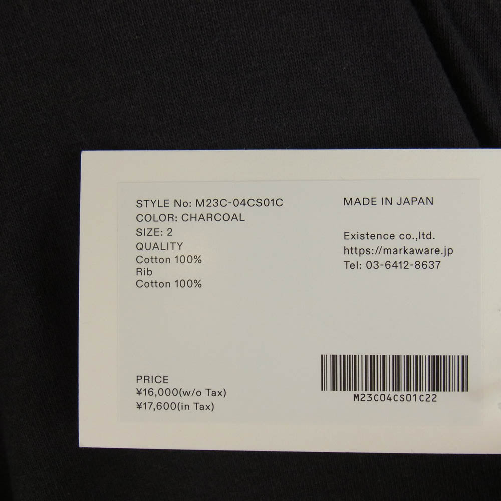 marka マーカ M23C-04CS01C SKIPPER TEE L/S スキッパー カットオフ カットソー ロングスリーブ Tシャツ チャコール系 SIZE 2【中古】