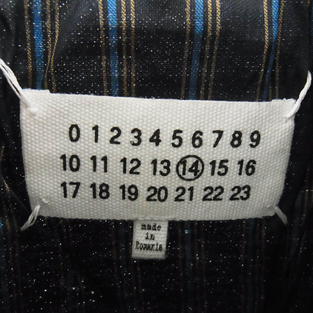 MAISON MARGIELA メゾンマルジェラ 21AW S50HA1007 14ライン ダメージ加工 レイヤード ニット セーター ブラック系 XL【中古】