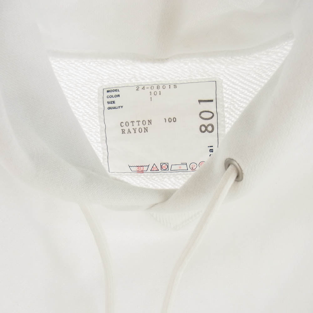 Sacai サカイ 2024年モデル 24-0801S LOVEISBEST ラブイズベスト エンブロイダリー プルオーバー パーカー フーディ ホワイト ホワイト系 1【中古】