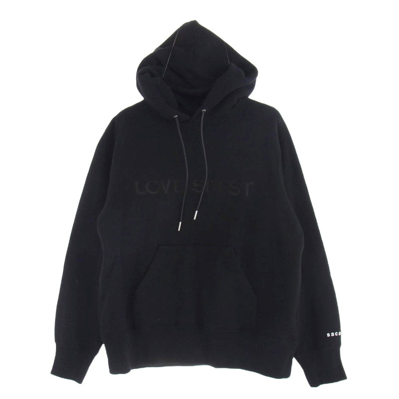 Sacai サカイ 2024年モデル 24-0801S LOVEISBEST ラブイズベスト エンブロイダリー プルオーバー パーカー フーディ ブラック ブラック系【中古】