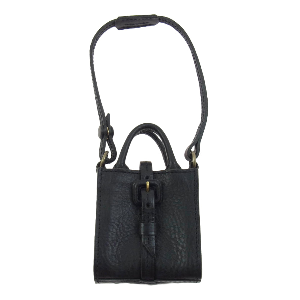 ゲンテン genten ネックストラップキーケース 黒 カット レザー カット