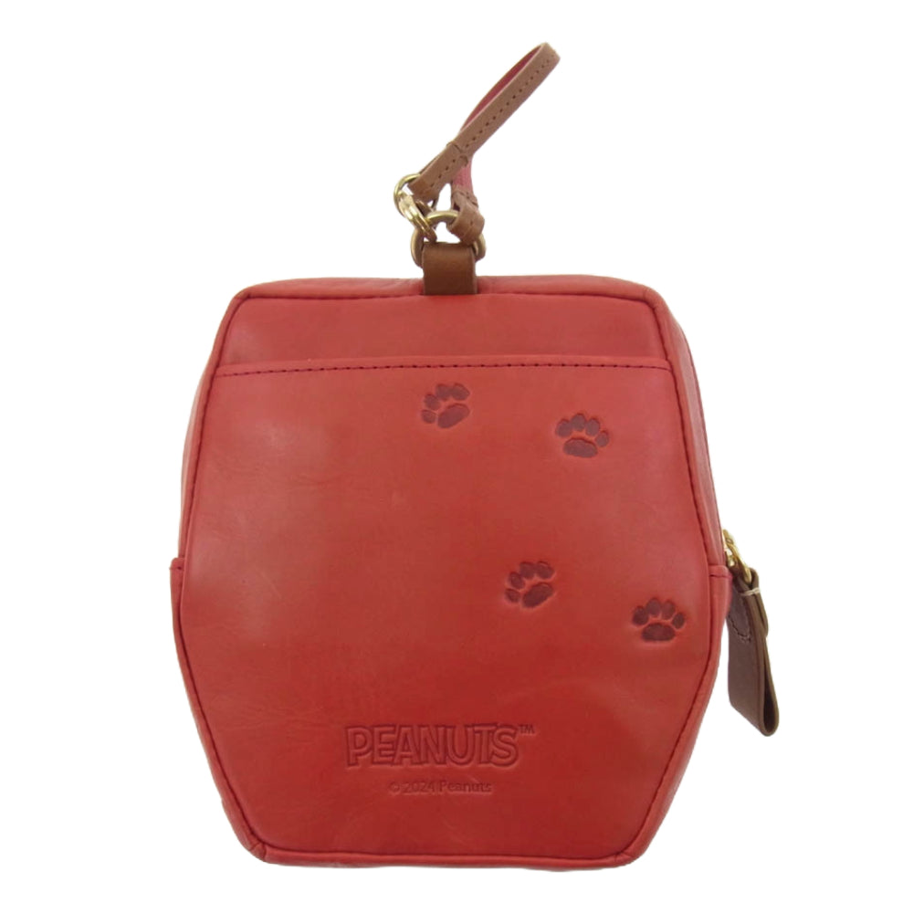 genten ゲンテン 4612230 × PEANUTS ピーナッツ スヌーピー Doghouse ドッグハウス ミネルヴァリスシオ ポーチ バッグチャーム レッド系【中古】