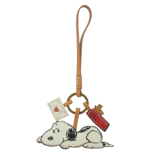 genten ゲンテン 4612607 × PEANUTS ピーナッツ スヌーピー Love letter わくわくチャーム キーホルダー ホワイト系【中古】