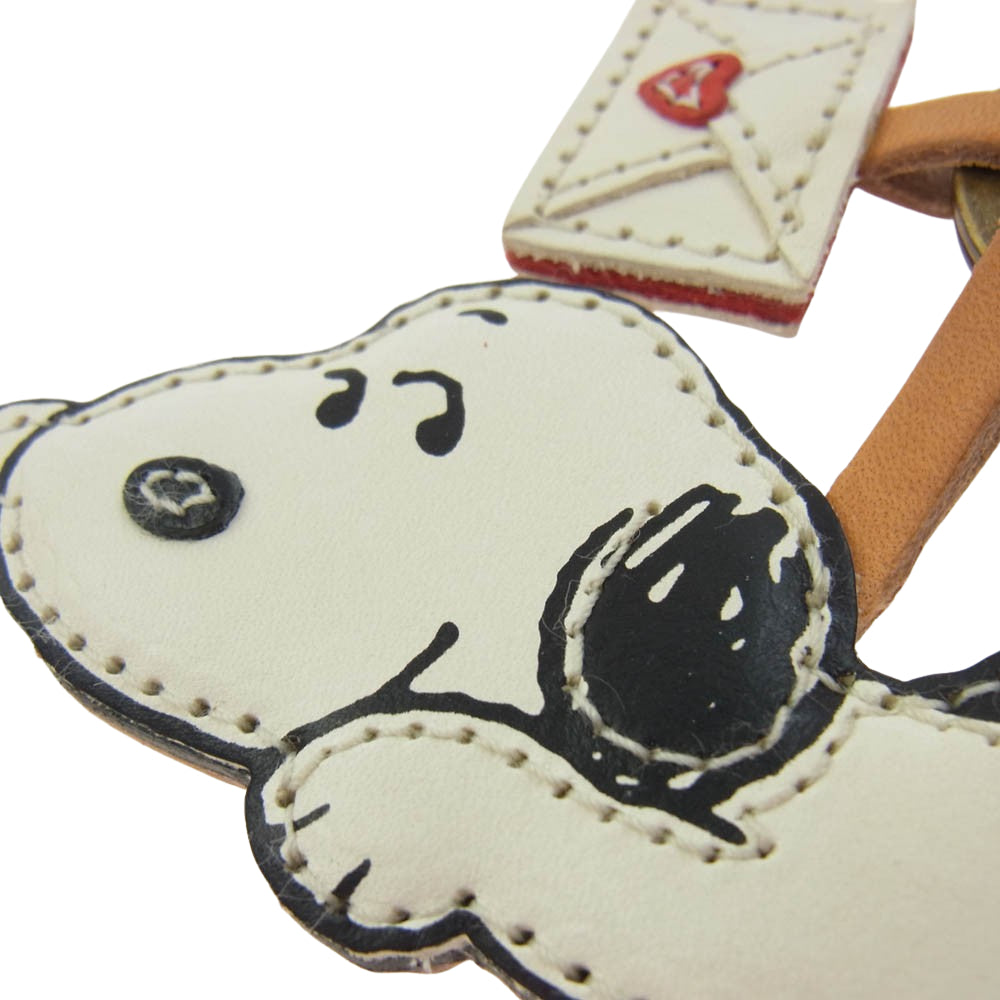 genten ゲンテン 4612607 × PEANUTS ピーナッツ スヌーピー Love letter わくわくチャーム キーホルダー ホワイト系【中古】