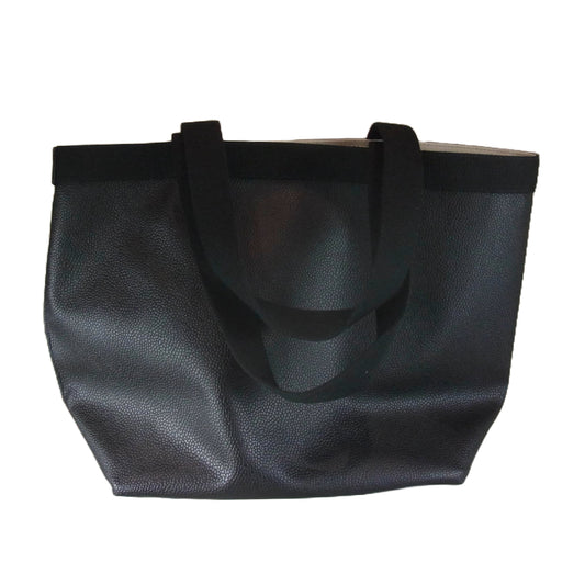 Herve Chapelier エルベ・シャプリエ 708GP 舟形 コーテッドキャンバス スクエア トートバッグ ノワール×ノワール ブラック系【中古】