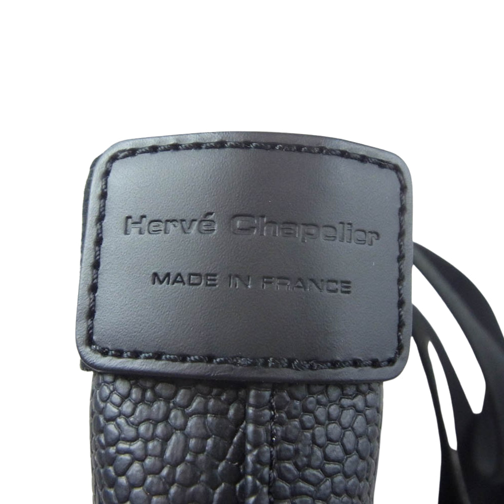Herve Chapelier エルベ・シャプリエ 708GP 舟形 コーテッドキャンバス スクエア トートバッグ ノワール×ノワール ブラック系【中古】