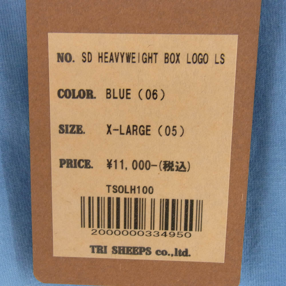 STANDARD CALIFORNIA スタンダードカリフォルニア SD Heavyweight Box Logo T ヘヴィーウェイト ボックスロゴ Tシャツ ロンT 水色 ライトブルー系 XL【新古品】【未使用】【中古】