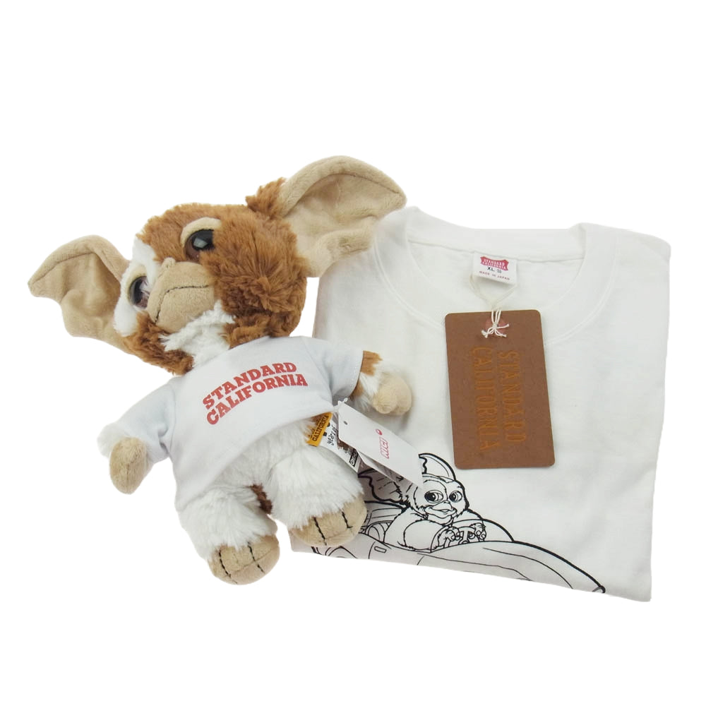 STANDARD CALIFORNIA スタンダードカリフォルニア × GREMLiNS グレムリン SD LOGO T & NICI STUFFED TOY Tシャツ ぬいぐるみセット ホワイト系 XL【新古品】【未使用】【中古】