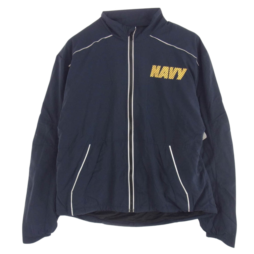 ユーエス ネイビー 米軍 米海軍 Physical Fitness ランニング ジャケット ネイビー系 S【中古】