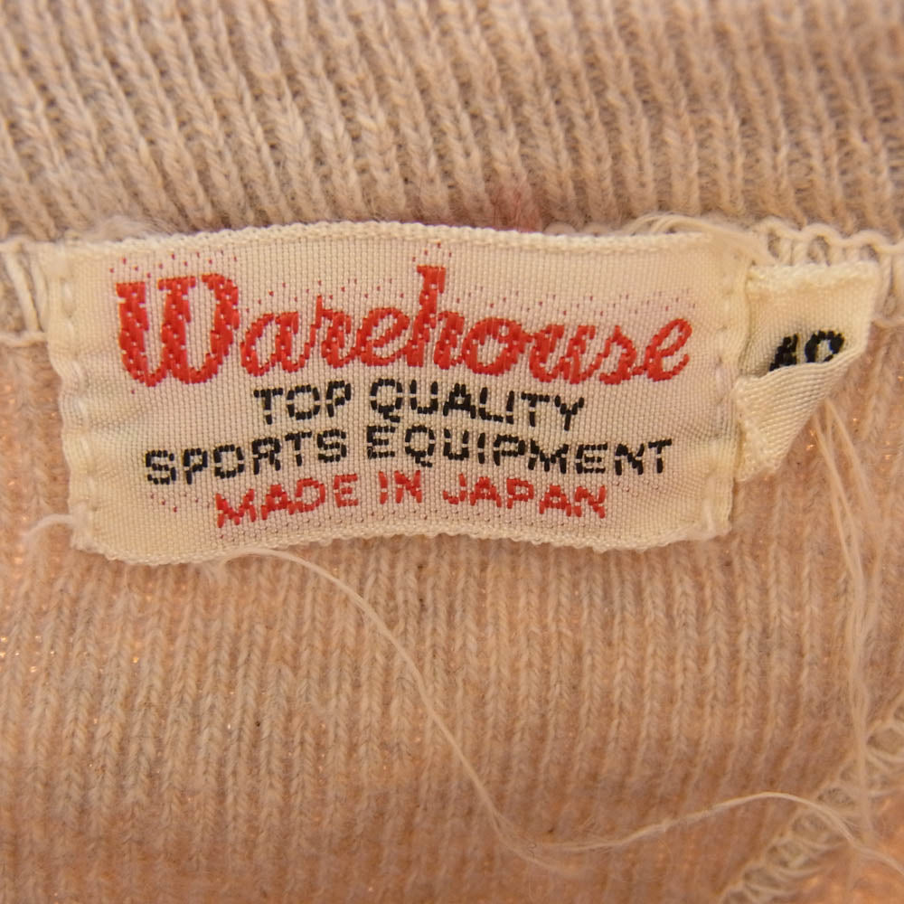 WAREHOUSE ウエアハウス WH-403 Aloha Hawaii プリント 両Ｖ 裏起毛 クルーネック スウェット ベージュ系 40【中古】