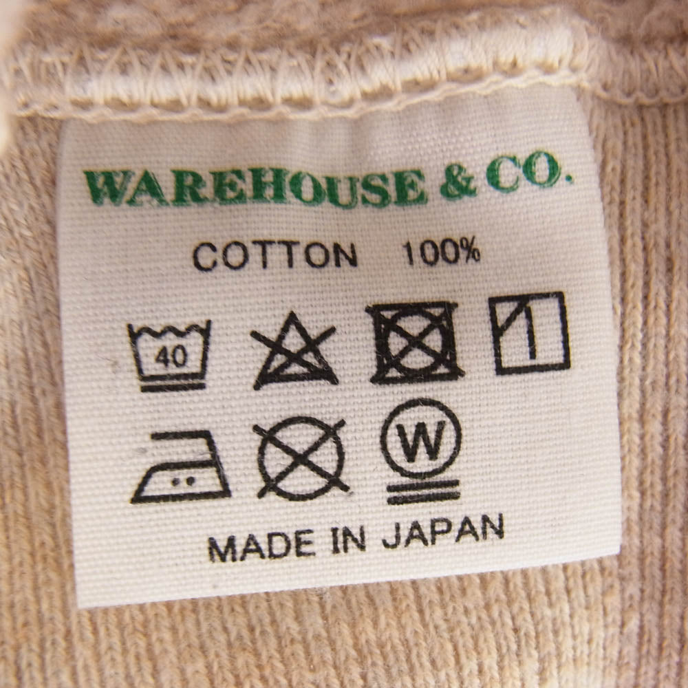 WAREHOUSE ウエアハウス WH-403 Aloha Hawaii プリント 両Ｖ 裏起毛 クルーネック スウェット ベージュ系 40【中古】