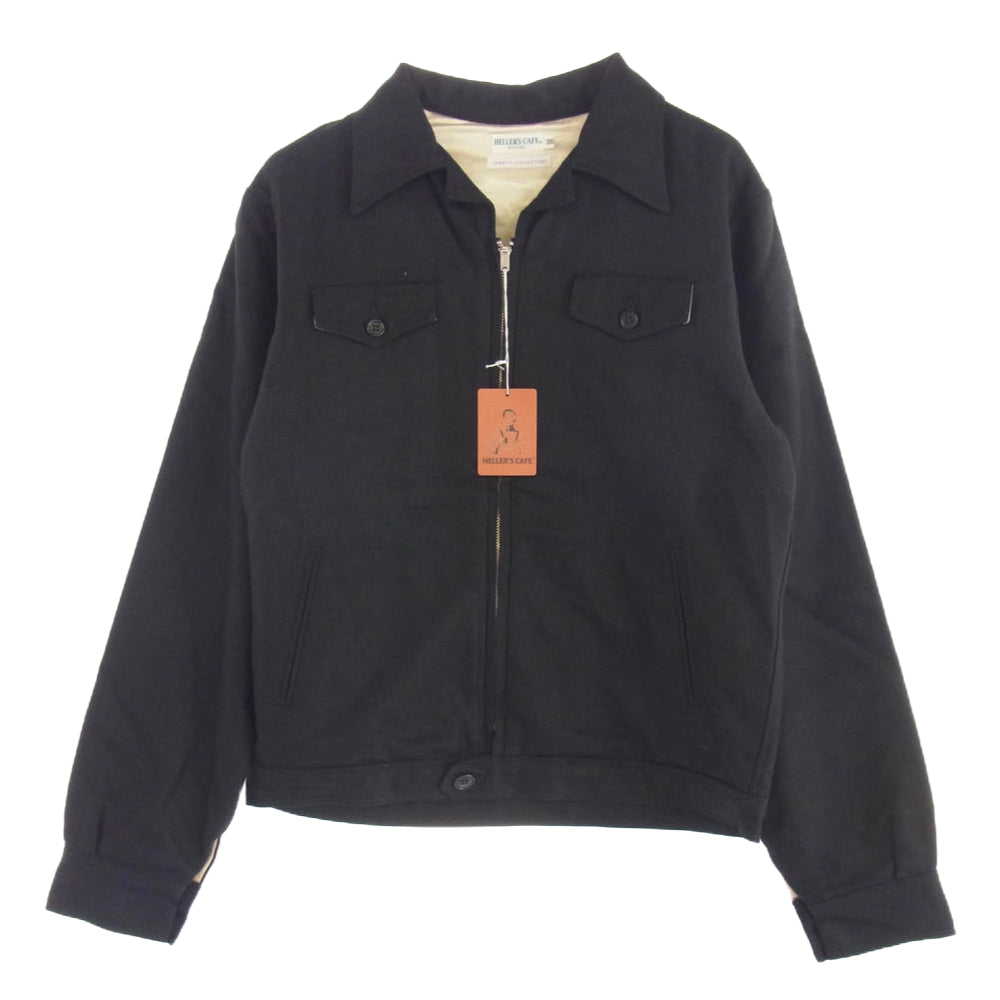 WAREHOUSE ウエアハウス HELLER'S CAFE ヘラーズカフェ 1950年代 復刻 USS CREWs Souvenir Jacket DRAGON ANCHOR 刺繍 スーベニア ジャケット ブラック系 38【極上美品】【中古】