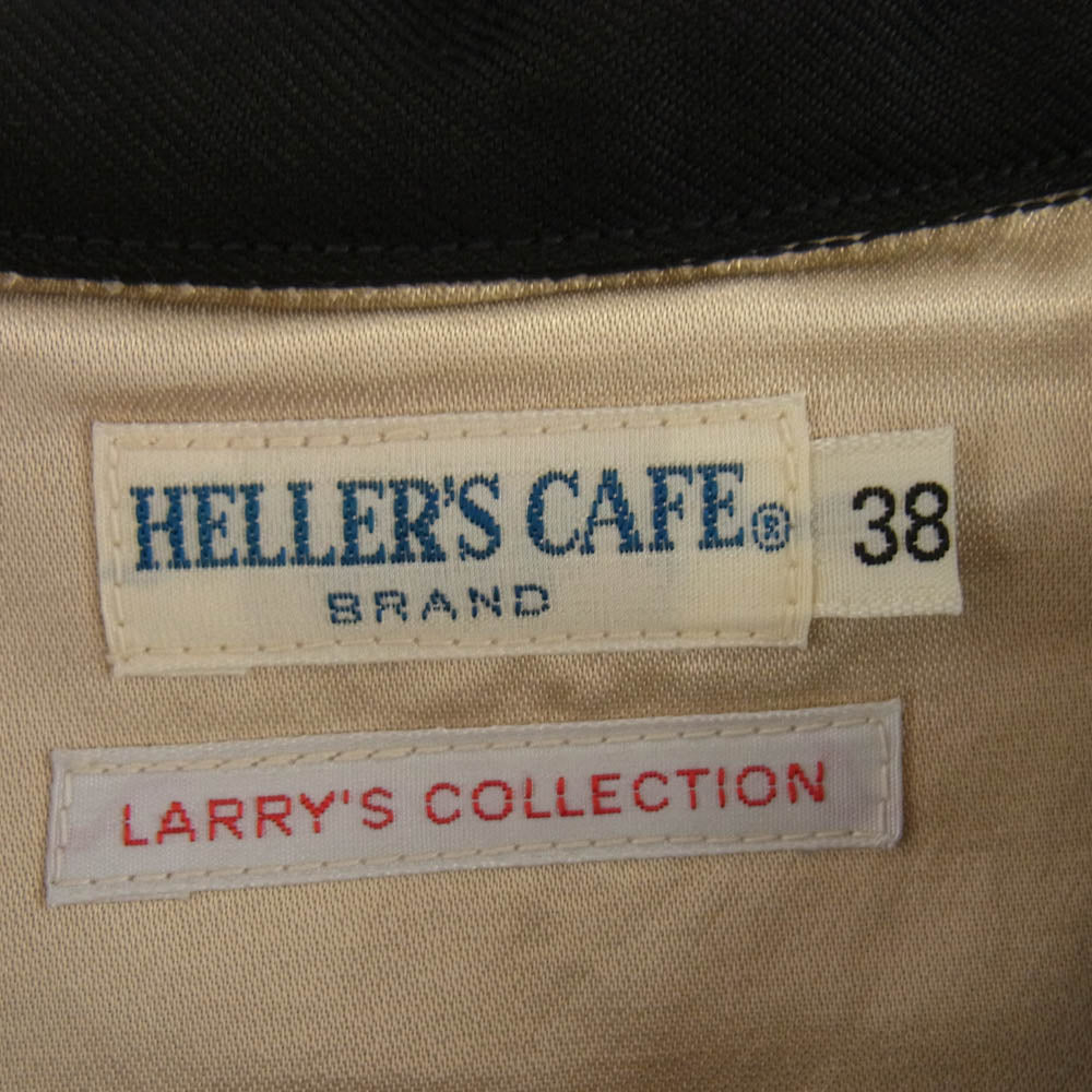 WAREHOUSE ウエアハウス HELLER'S CAFE ヘラーズカフェ 1950年代 復刻 USS CREWs Souvenir Jacket DRAGON ANCHOR 刺繍 スーベニア ジャケット ブラック系 38【極上美品】【中古】