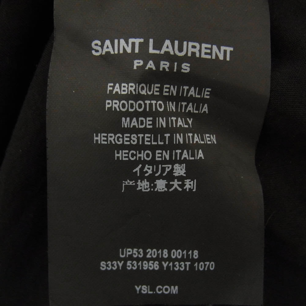 SAINT LAURENT サンローラン 21SS 531956 総柄 レーヨン アロハ 半袖 シャツ ブラック系 36【中古】