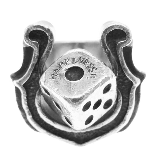 Gucho ガッチョ gcr009dice ルシアーズ ダイス ホースシュー リング デザイナーエングレイブ入り シルバー系 15号【中古】