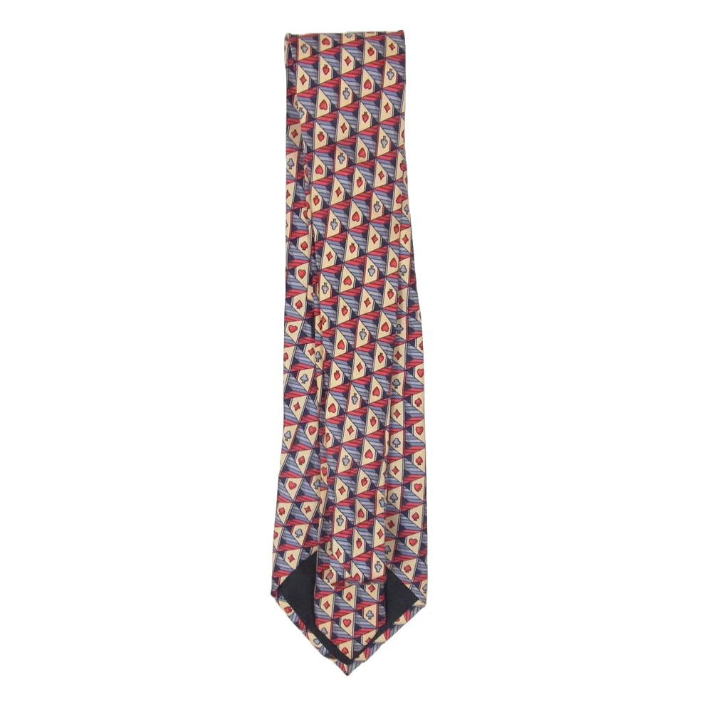 GUCCI グッチ トランプ柄 シルク ネクタイ レッド系【中古】