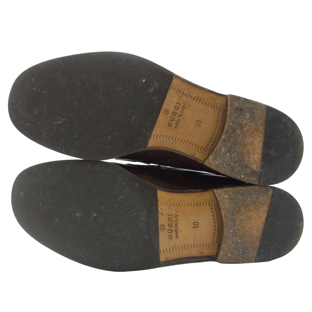 GUCCI グッチ 407444 シェリーライン コイン ローファー ビジネス ドレスシューズ ブラウン系 ブラウン系 10【中古】