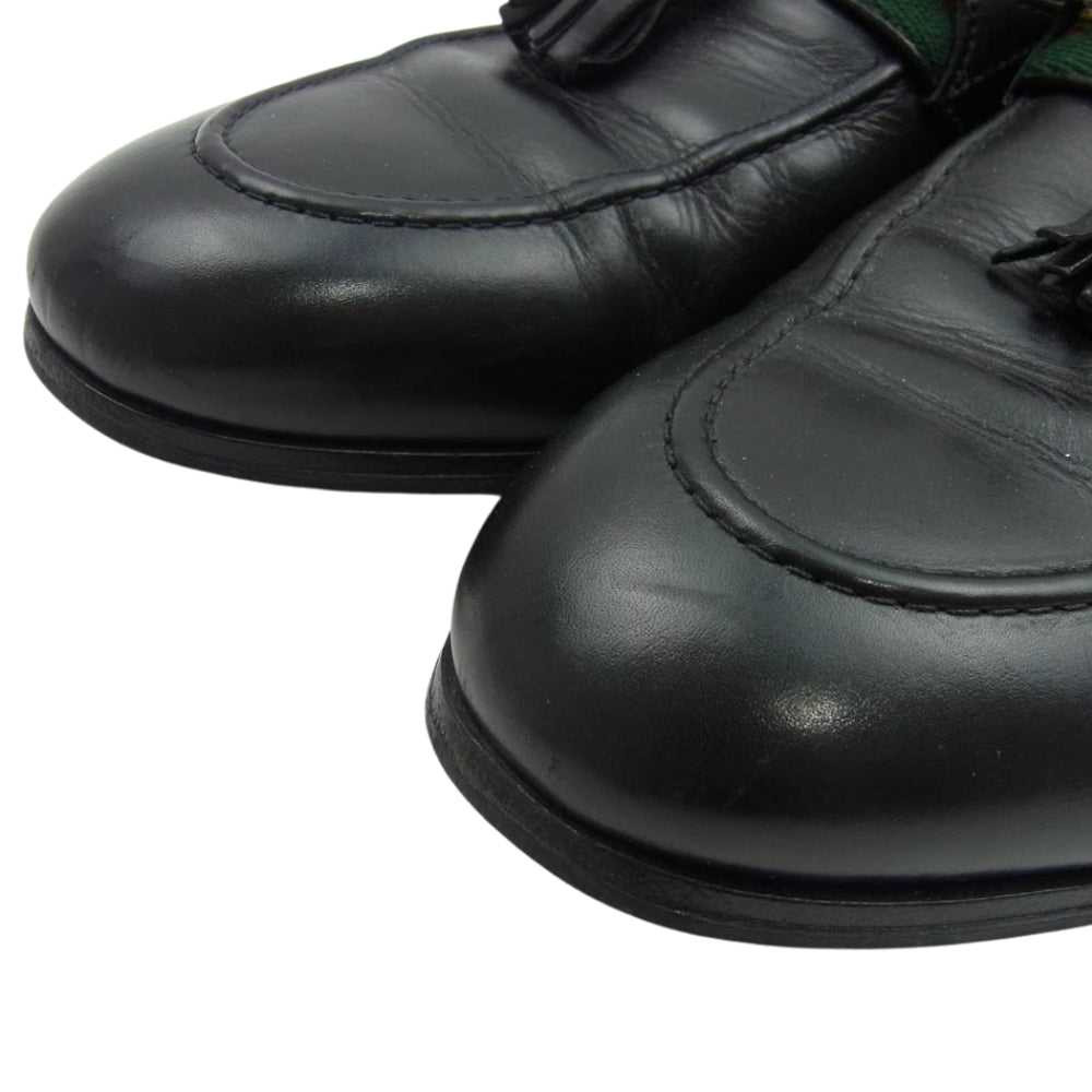 GUCCI グッチ 624720 ウェブ＆インターロッキングG付 タッセル ローファー ビジネス ドレスシューズ ブラック系 ブラック系 10【中古】