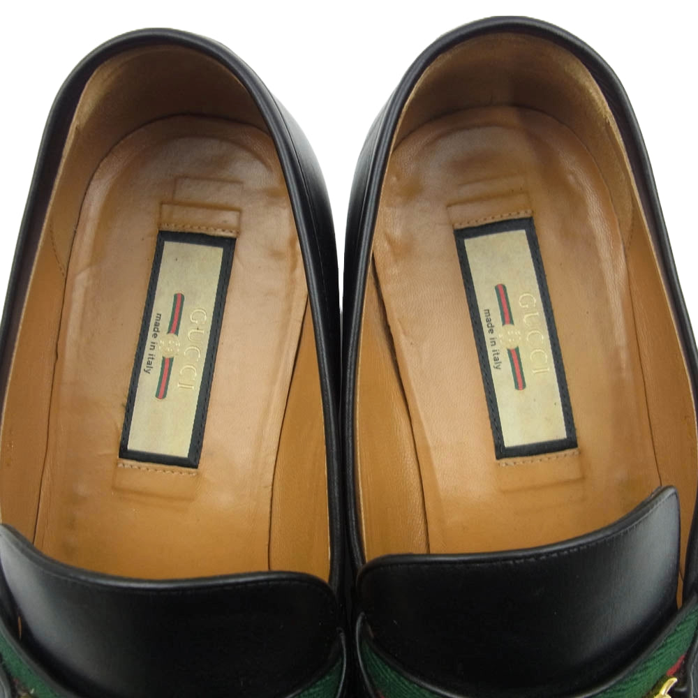 GUCCI グッチ 624720 ウェブ＆インターロッキングG付 タッセル ローファー ビジネス ドレスシューズ ブラック系 ブラック系 10【中古】