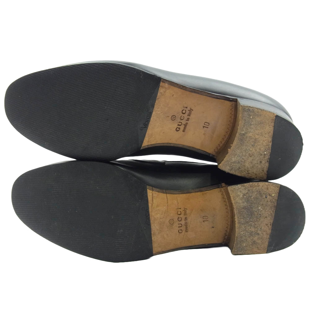 GUCCI グッチ 624720 ウェブ＆インターロッキングG付 タッセル ローファー ビジネス ドレスシューズ ブラック系 ブラック系 10【中古】