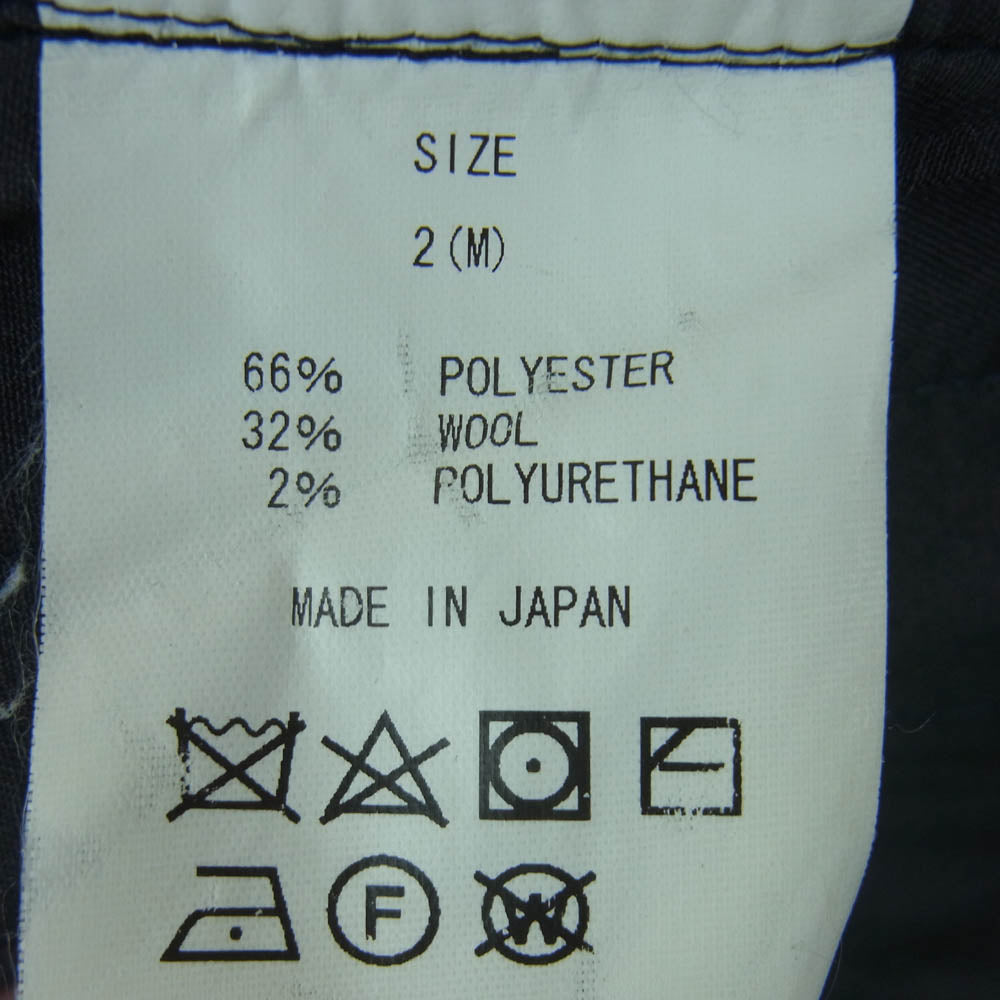bukht ブフト BB-652802 ウール混 サイドジップ ライン トラック パンツ 日本製 ブラック系 ホワイト系 M【中古】