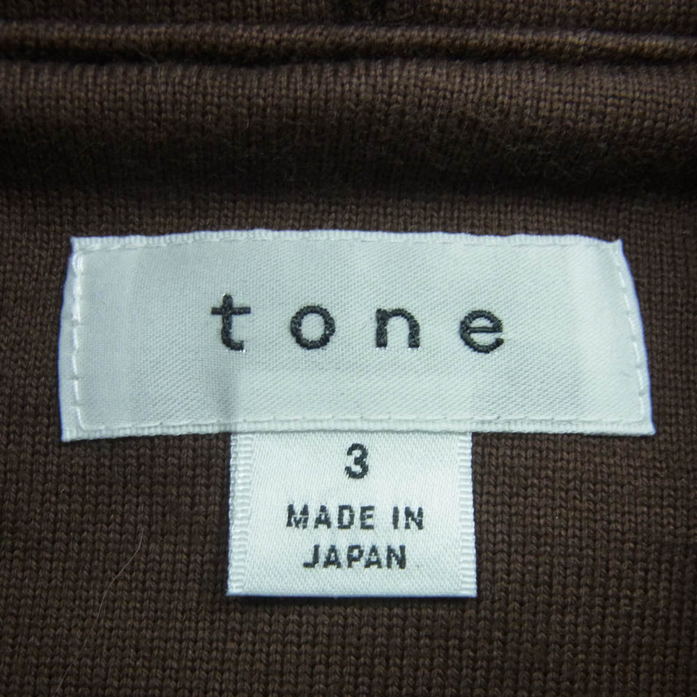 トーン 19AW TO-AW19-CLS02 コットン スウェット プルオーバ― パーカー 日本製 ブラウン系 3【中古】