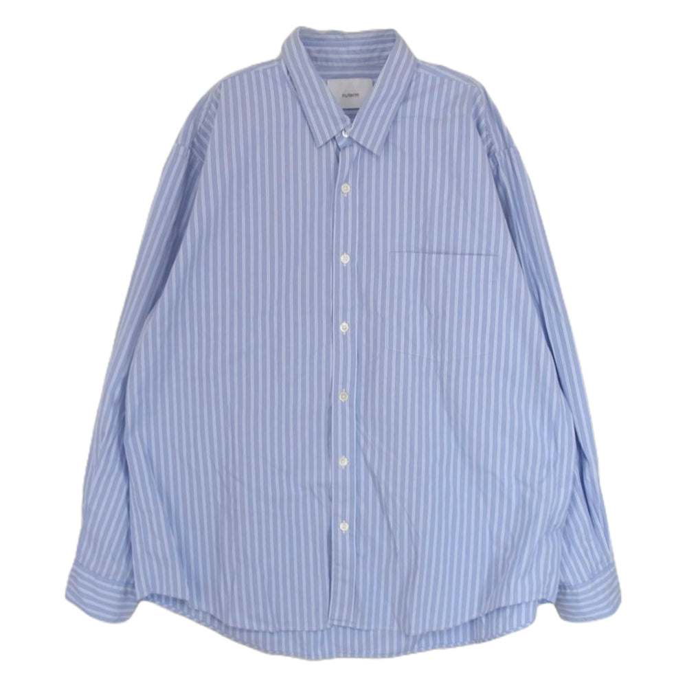 ニューターム 003SH-019S RELAXIN' Shirts レギュラーカラー ストライプ 長袖 シャツ ブルー系 M【中古】