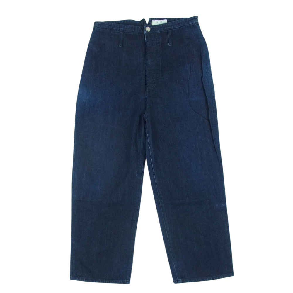 キジ B117C0030033400 ボタンフライ デニム ワイド パンツ 日本製 インディゴブルー系 4【中古】