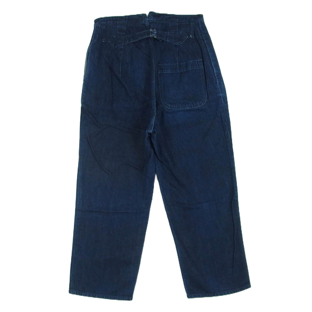 キジ B117C0030033400 ボタンフライ デニム ワイド パンツ 日本製 インディゴブルー系 4【中古】